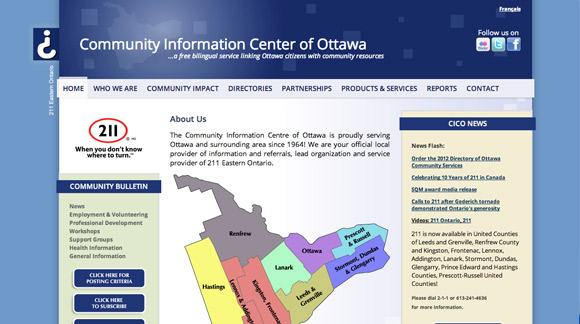Community Information Centre Website Preview Image