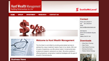 Hunt Wealth Management Group website Image